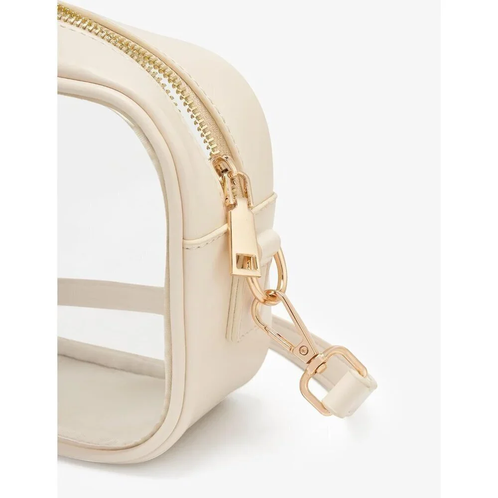 Clear Crossbody Bag PVC Small Stadium Approved Water-Resistant Women